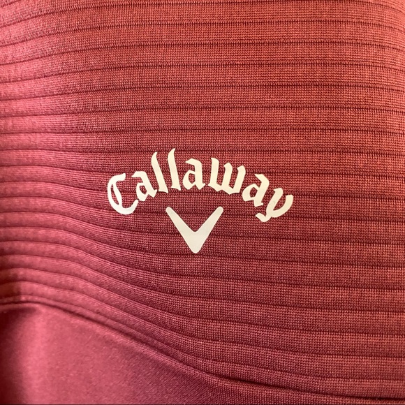 Callaway XL 1/4 Zip Pullover Sweater Men Maroon Golf Shirt - Picture 11 of 13